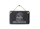 hand cut welsh slate garden sign for green house